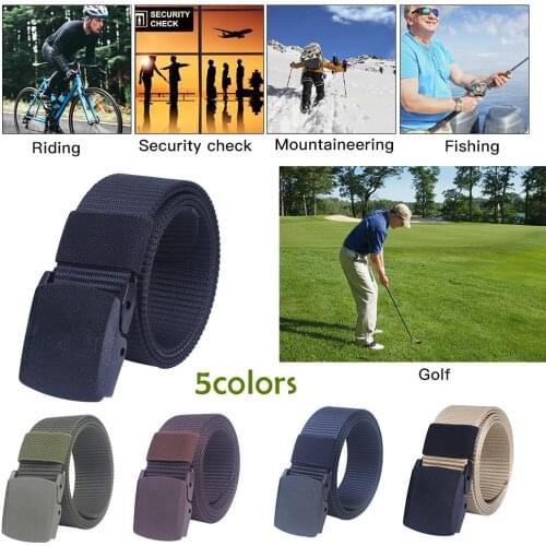 NEW Outdoor Sports Casual Fighting Belt for Men Heavy Duty Webbing Belt Adjustable Military Style Nylon Belts-Metal-free Design