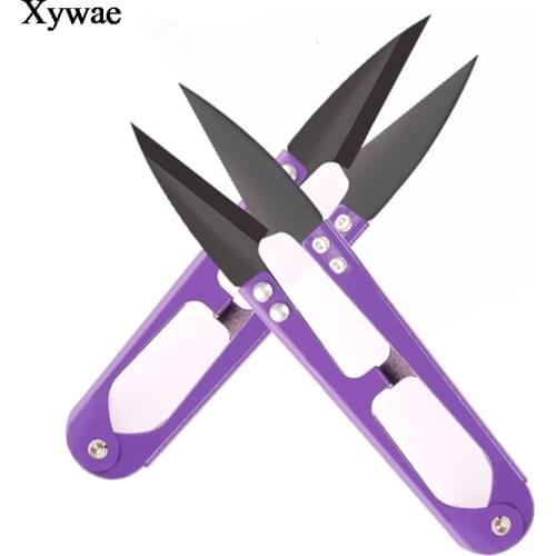 2Pcs/Lot Thread Scissors U Sewing Spring Embroidery Thrum Yarn Scissors Cross Stitch Clothing Tailor U-cut Head Shear Supplies