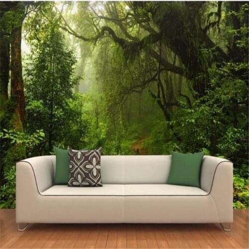 Beibehang 3 d custom any size mural primeval forest wallpaper photo 3 d nature landscape mural wallpaper for walls 3 d