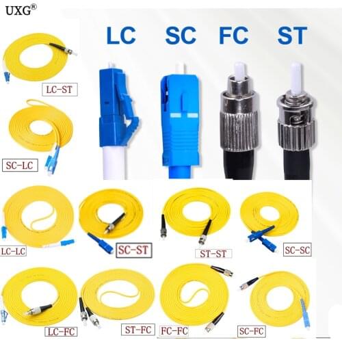 Fiber optic patch cords SC-SC-LC-LC-FC-FC-ST-ST Simplex Single-mode 2.0 3.0mm optical fibre jumper ftth patch lead IL