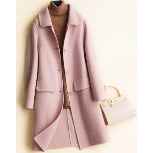 Autumn Wool Coat Women Long Casaul Double-faced Woolen Coats Winter Jackets Fashion Korean Clothes Manteau Femme Hiver WPY4253