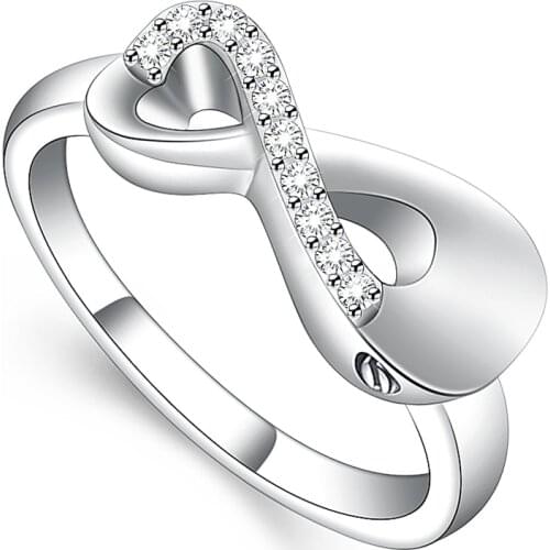 K001 Cremation Ring for Ashes Crystal Infinity Ring Memorial Keepsake Urn Ring Holder Ashes for Pet/Human Urn Ring for Women