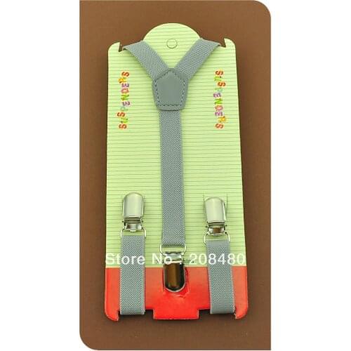 Free Shipping-1.5x65cm"Light gray" Kids Suspenders Children/Boys/Girls Suspender Elastic Braces Slim Suspenders-Wholesale&Retail