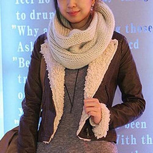 Winter Women Men Woolen Yarn Knitted Warm Neck Collar Warmer Scarf Wrap Gift Soft Warm outdoor Women Clothing Accessory Gift