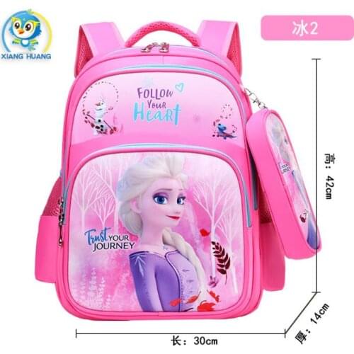 Disney Cartoon Princess Frozen Elsa Mermaid Large capacity schoolbag For Girls Children Backpack Bookbag Primary School Backpack