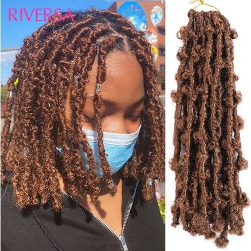 30# Brown Butterfly Locs Crochet Hair Butterfly Locs Crochet Braids Soft Natural Dreadlocks Distressed Faux Locs Crochet cheveux
