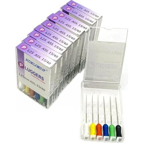 Xceldent 10packs Dental Hand Use Pluggers Stainless Steel Endo Handuse Root Canal Files Endodontics Dentistry 21mm/25mm