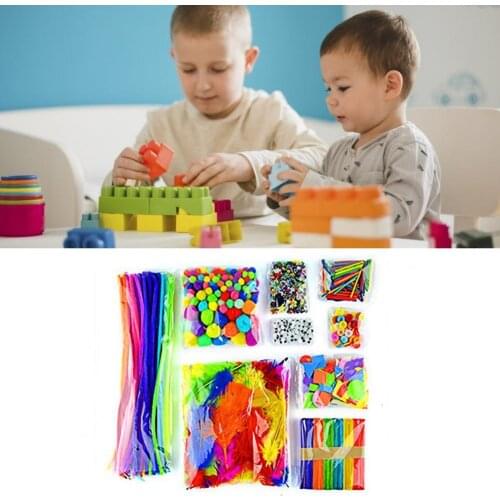 1 Set Pipe Cleaners Craft Toy Creative Educational Exquisite Pompoms Craft Toy for Home