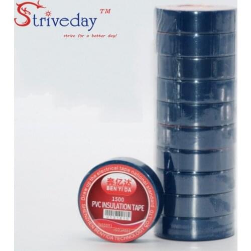 10pcs/lot Blue 16mm * 10 meters Electrical Tape High Temperature Insulation tape Waterproof PVC Tapes DIY