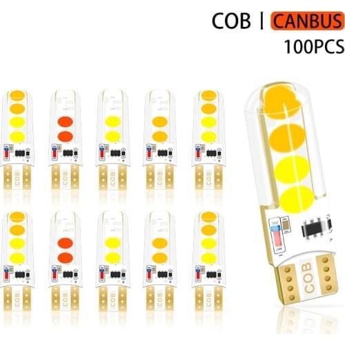 100PCS T10 LED W5W Double color Strobe LED Flash LED 194 168 W5W COB 8SMD Led Parking Bulb Auto Wedge Clearance Lamp CANBUS