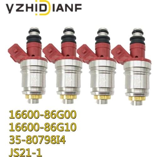 4pcs New Fuel Injectors JS21-1 16600-86G00 for Nissan- D21 2.4L for GMC- Sonoma- 16600-86G10 35-80798I4 1660086G00 16600 86G00