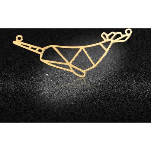 5pcs/lot 100% Stainless Steel Narwhal Snake Giraffe Lotus DIY Connector Charm Pendants Wholesale DIY Jewelry Finding Charms