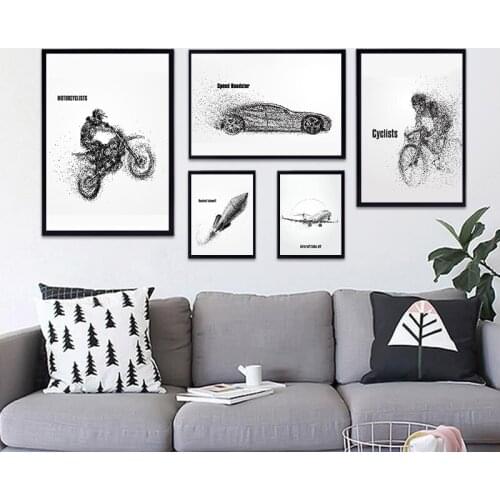 Black White Abstract Impression Home Decor Print Poster Nordic Canvas Painting Personality Living Room Office Picture Wall Art