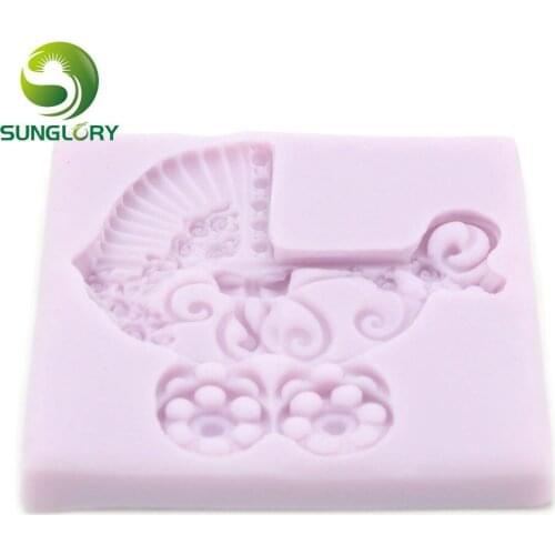 Baby Stroller Silicone Mold For Baking Fondant Decor Gum Paste Moldes De Silicona Paste Americana Silicone Cake Mold Bakeware
