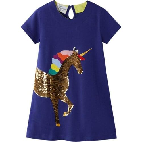 Unicorn Dresses for Baby Girls Summer Cotton Clothing Party Princess School Children Girls Fashion Dresses