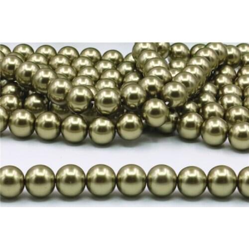 Elegant Bronze Shell Pearl Lady Jewelry 4mm6mm8mm10mm12mm DIY Necklace/bracelet Handicraft Production Round Loose Beads 15Inch