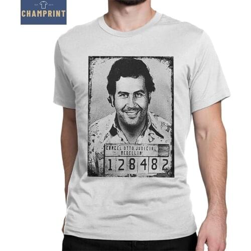 Awesome Pablo Escobar Mugshot T-Shirts Men O Neck Cotton T Shirts Short Sleeve Tees Summer Tops