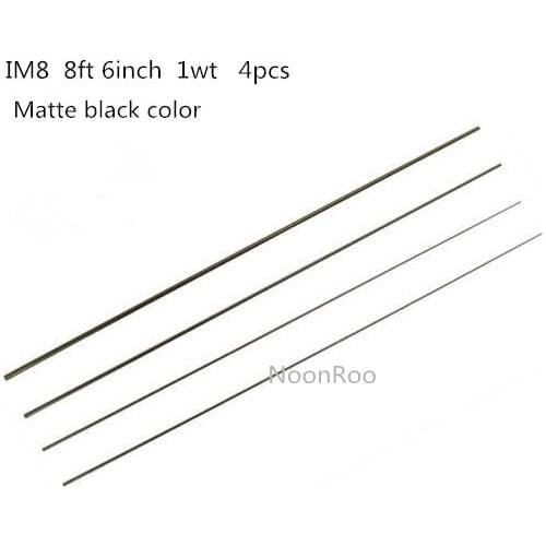 IM8 30T - 8FT 6 Inch 4pcs 1wt Fly Fishing Rod Blank , varnish / transparent Black color Private custom material