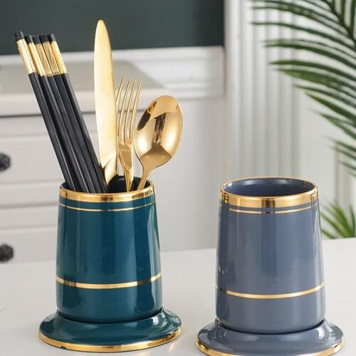 Ceramic Chopstick Holder Kitchen Tableware Mold Proof Storage Box Table Decoration Creative Simple Closet Organizer