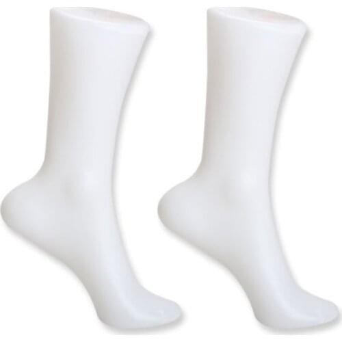 2PCS Female Foot Sock Sox Display Mold Short Stocking Mannequin White