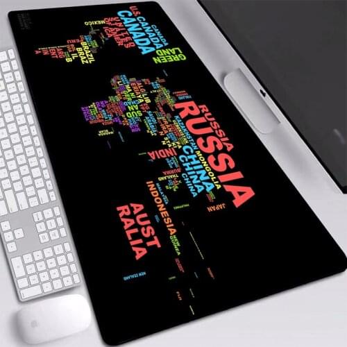 World Map Mice Mats Rubber Base Cloth Surface Long Desktop Laptop Pads XXL XL Extend Gaming Mouse-pad for Computer Accessories