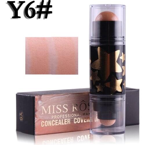 Miss rose face makeup concealer cream 12 colors waterproof brighten foundation contour kit with puff corretivo palette MS087