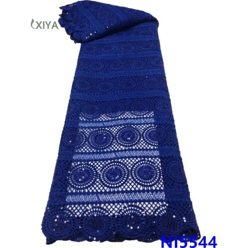 Milk Silk Lace Fabric Royal Blue African Lace Fabric Embroidery French Mesh Lace Fabric with Sequins Nigerian Lace Fabric NI5544