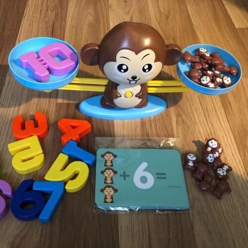 Montessori monkey balance math game counting toys Digital Scale Educational Math Number Board Game Kids Learning Toys