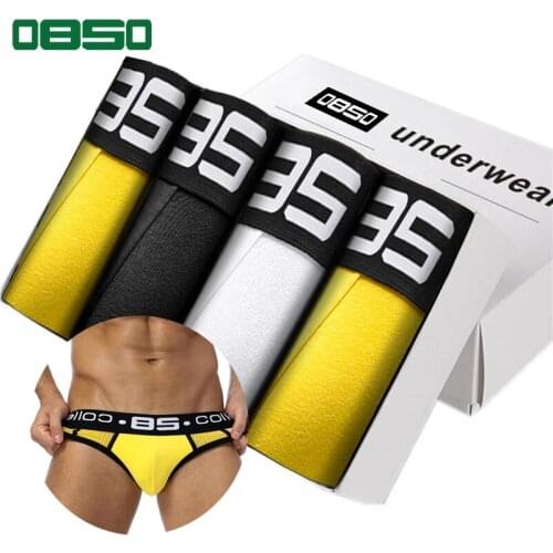 4Pcs/Lot Mens Sexy Underwear Briefs Men Cotton Comfortable Breathable Panties Wholesale Male Underpants Cueca Men Briefs
