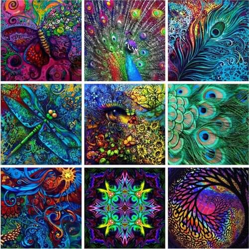5D Diamond Painting Full Drill Square Animal Kits Diy Embroidery Feather Pictures Of Rhinestones Mosaic Wall Art