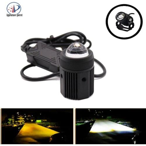 Small steel bubble car decoration led work headlight 12-24V general motorcycle light dual tri-color small steel cannon spotlight