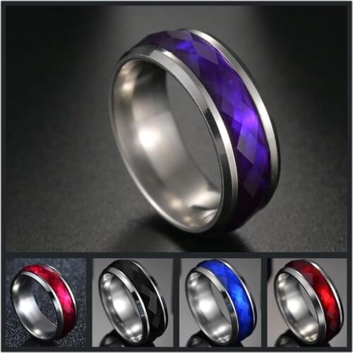 New Irregular Purple Ring For Men Women Fashion Stainless Steel Anime Jewelry Wedding Bands Party Gifts