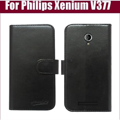 New Arrival 6 Colors High Quality Flip Leather Exclusive Protective Cover Case For Philips Xenium V377 Case