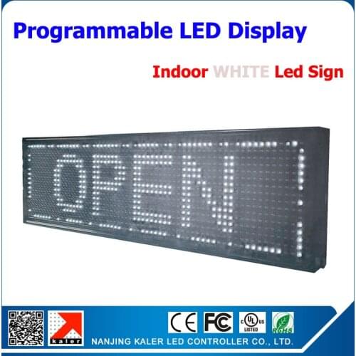 P10 advertising led sign board high bright white led screen sign 32*16 dot matrix led scrolling message display board