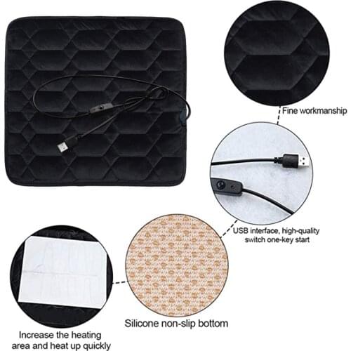 Heating Car Seat Cover Heated Auto Front Seat Cushion Plush Heater Winter Warmer Control Electric Heating Protector Pad Sofa