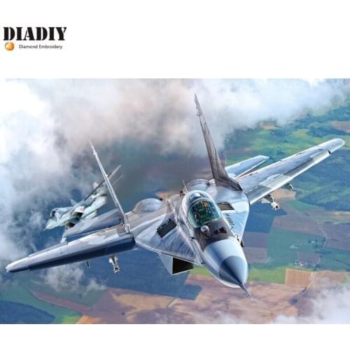 Full round drill 5D DIY Diamond embroidery Fighter MIG 29 Diamond Painting Cross Stitch Rhinestone Mosaic decoration
