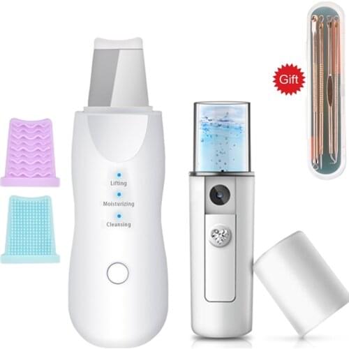 Professional Ultrasonic Facial Skin Scrubber Ion Deep Face Cleaning Peeling Shovel Electric Skin Care Device Beauty Instrument