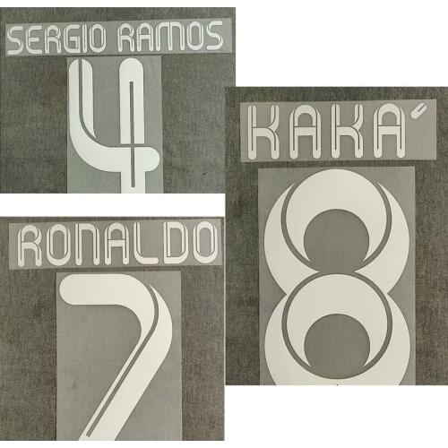 Retro 2011-2012 Ronaldo Nameset Kaka Sergio Ramos Printing Customize Any Name Number Iron Soccer Patch