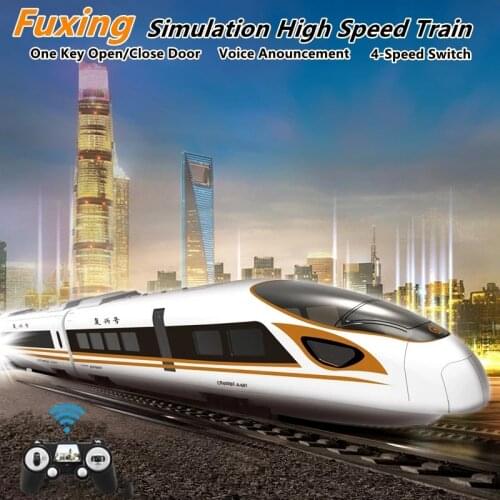 High Simulation Remote Control RC Robot Train Voice Announce 117CM Large One Key Open/Closed Speed Switch Train Kid Boy Gifts