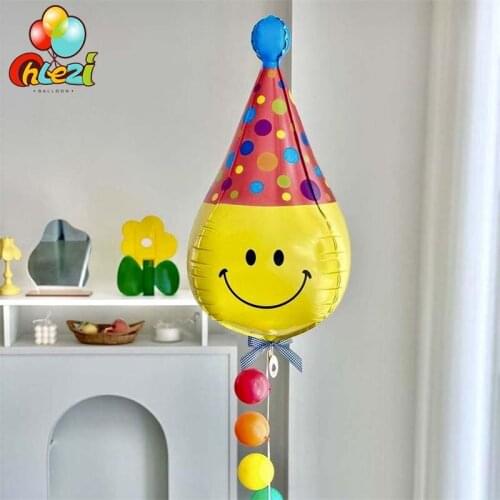 20pcs 4D Hat Smiley Foil Balloons Cartoon Magic Clown Helium Balloon Kids Toys Globos Birthday Party Decoration Baby Shower