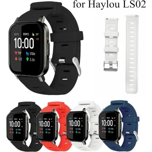 Silicone Soft Strap for Haylou LS02 Smart Watch Wrist Bracelet for XiaoMi Haylou Watchband