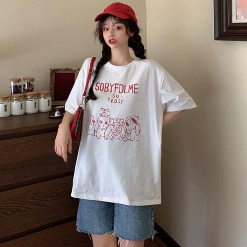 Loose cartoon print t-shirt