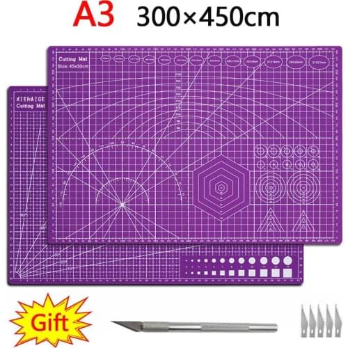 Thickening A3 Purple Multifunction Pvc Self Healing Cutting Mat Cutting Pad Board Cutter Knife DIY Craft Tool Office Supplies