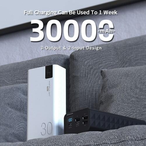 Power Bank 30000mAh Powerbank USB C Fast Poverbank For Xiaomi iPhone 12 Pro Portable External Battery Charger Pover bank