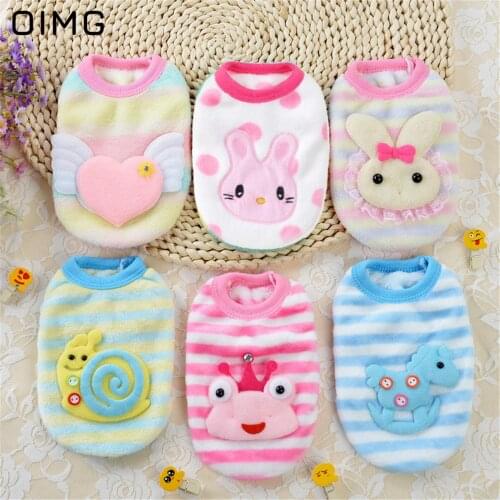 OIMG Winter Small Dog Clothes Warm Soft Flannel Dog T-Shirts Puppy Clothes Pet Shirts Spitz Pomeranian Chihuahua Cat Clothing
