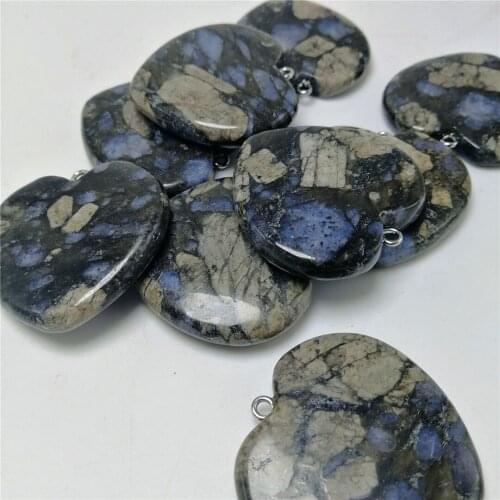 1pc natural gemstones high quality quartz crystals glaucophane Quartz crystal heart pendant stones for gifts