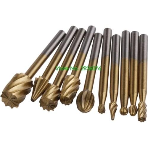 10Pcs Engraving Cutter Woodworking Tools Grinding Electric Rotary File Head Bit Drop Shipping Support