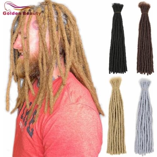 20Inch Dreadlocks Hair Extensions Handmade Natural Soft Synthetic Crochet Hair Hip-Hop Style For Men/Women 20Roots Goldenbeauty