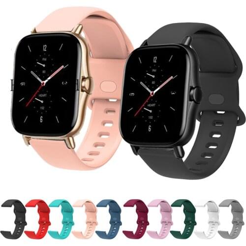 20mm 22mm Srap For Huami Amazfit GTS 2 gtr 2 2e Mini Sport Silicone Smart Wristbands For Amazfit Bip Lite S U POP Pro GTR 42mm
