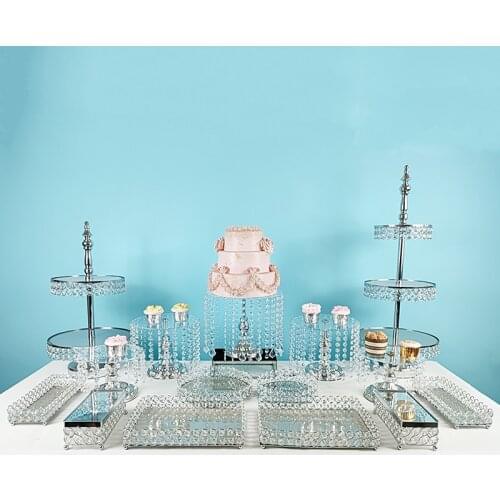 3-16pcs Acrylic Cake Stand Afternoon Tea Wedding Plates Party Dessert Plate Fruits Vegetable Storage Rack TablewareTool Holder